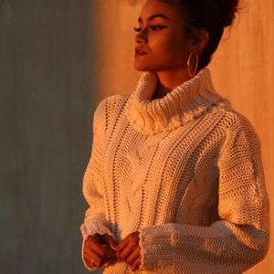 Chunky Knit Turtleneck Sweater